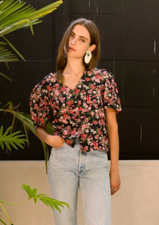 Midnight Love Scallop Top - Veneka-Sustainable-Ethical--Em & Shi Drop Ship