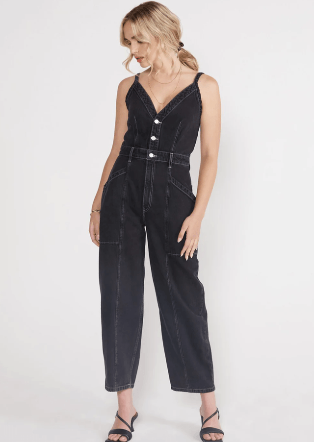 Milou Jumpsuit in Obsidian - Veneka-Sustainable-Ethical-Dresses-Etica Denim Drop Ship