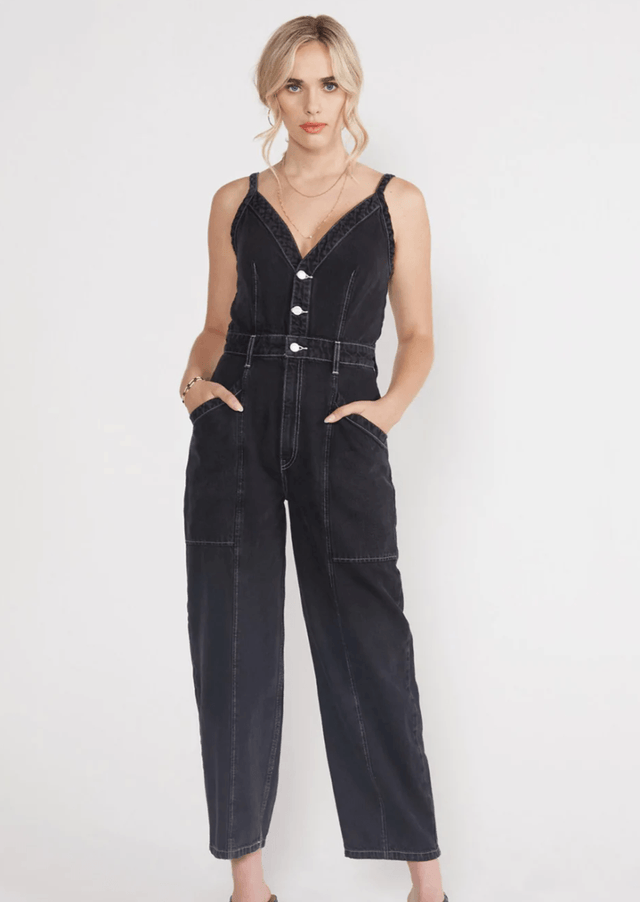 Milou Jumpsuit in Obsidian - Veneka-Sustainable-Ethical-Dresses-Etica Denim Drop Ship