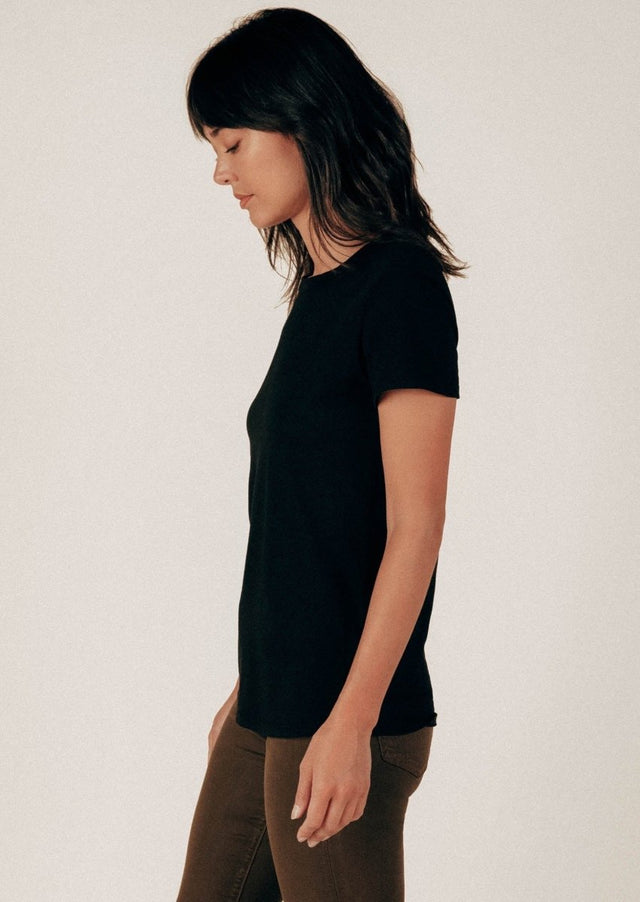 Monroe Crew Neck Tee in Black - Veneka-Sustainable-Ethical-Tops-Graceful District Drop Ship