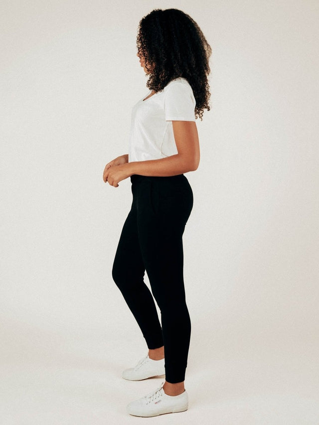 Naomi Sweatpant in Black - Veneka-Sustainable-Ethical-Bottoms-Graceful District Drop Ship