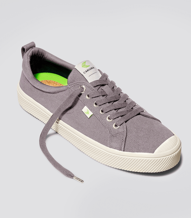 OCA Low Mystic Grey Canvas Sneaker Women - Veneka-Sustainable-Ethical-Footwear-Cariuma Drop Ship