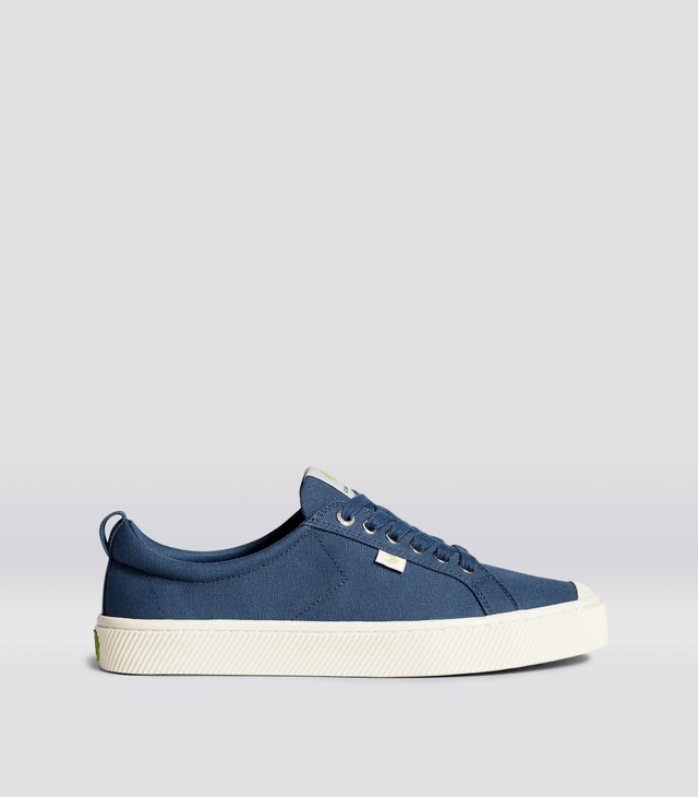 OCA Low Shadow Blue Canvas Sneaker Women - Veneka-Sustainable-Ethical-Footwear-Cariuma Drop Ship
