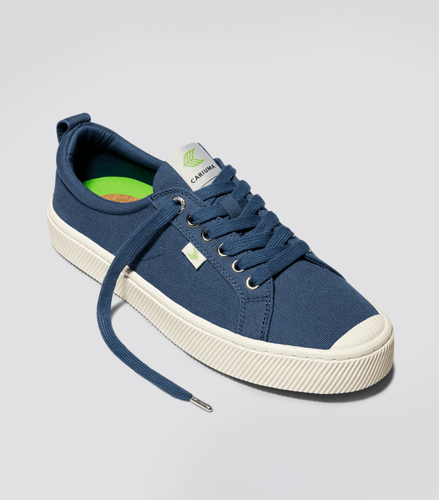 OCA Low Shadow Blue Canvas Sneaker Women - Veneka-Sustainable-Ethical-Footwear-Cariuma Drop Ship