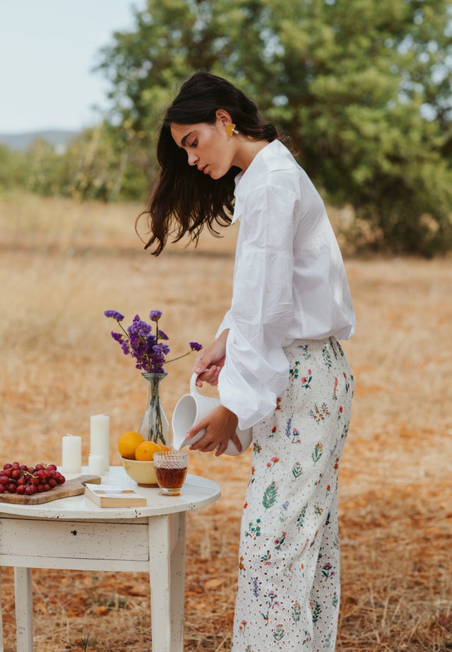 Pants in Summer Herbs - Veneka-Sustainable-Ethical-Bottoms-Em & Shi Drop Ship