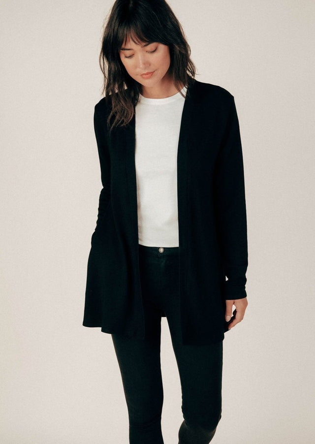 Paris Cardigan in Black - Veneka-Sustainable-Ethical-Jackets-Graceful District Drop Ship