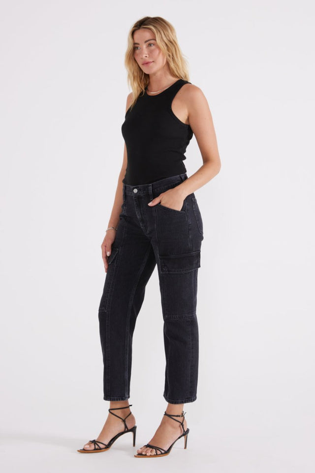 Pax Slim Cargo - Black Rock - Veneka-Sustainable-Ethical-Bottoms-Etica Denim Drop Ship