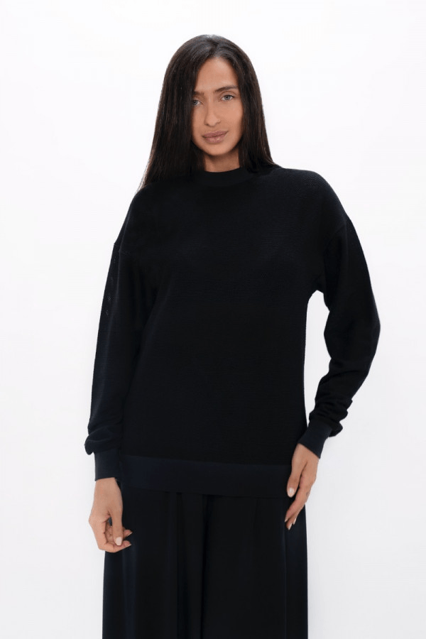 Philly PHL Cosy Sweater in Black Sand - Veneka-Sustainable-Ethical-Tops-1 People Drop Ship
