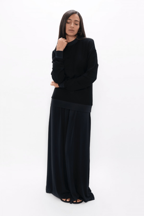 Philly PHL Cosy Sweater in Black Sand - Veneka-Sustainable-Ethical-Tops-1 People Drop Ship