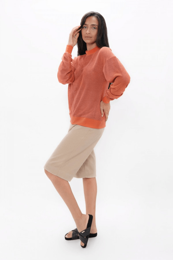 Philly PHL Cosy Sweater in Clay - Veneka-Sustainable-Ethical-Tops-1 People Drop Ship