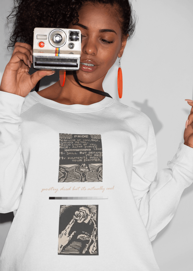 Poetry Unisex Sweatshirt in White - Veneka-Sustainable-Ethical-Tops-J&R Artisan Fashion Drop Ship