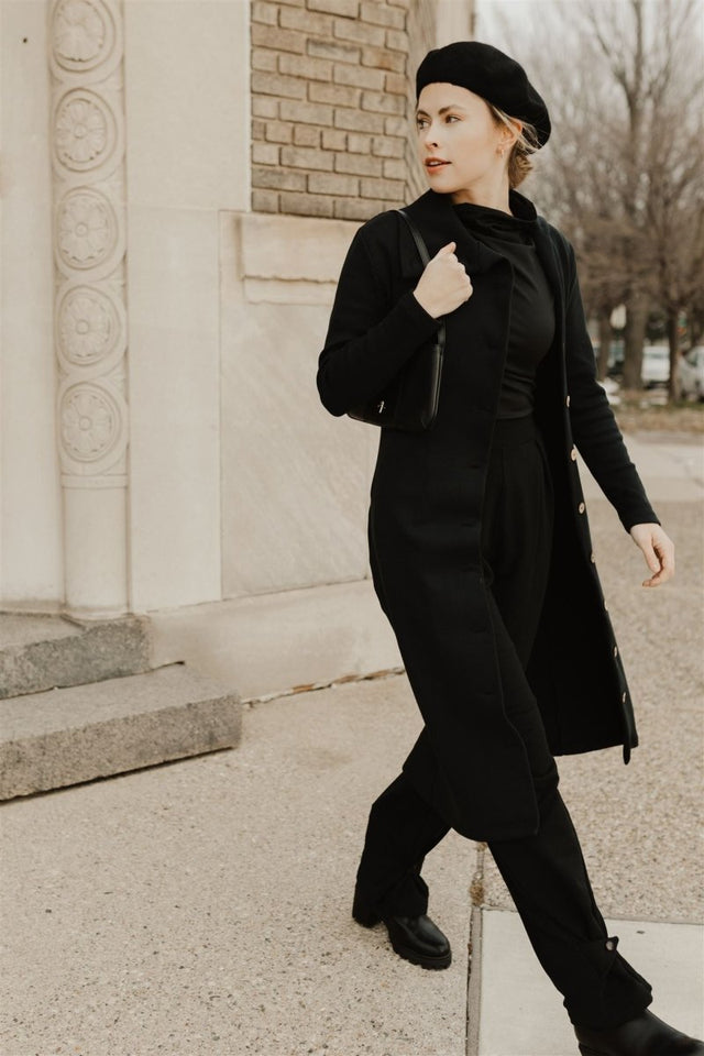 Rachel Cardigan Dress in Black - Veneka-Sustainable-Ethical-Dresses-Sonderlier Drop Ship