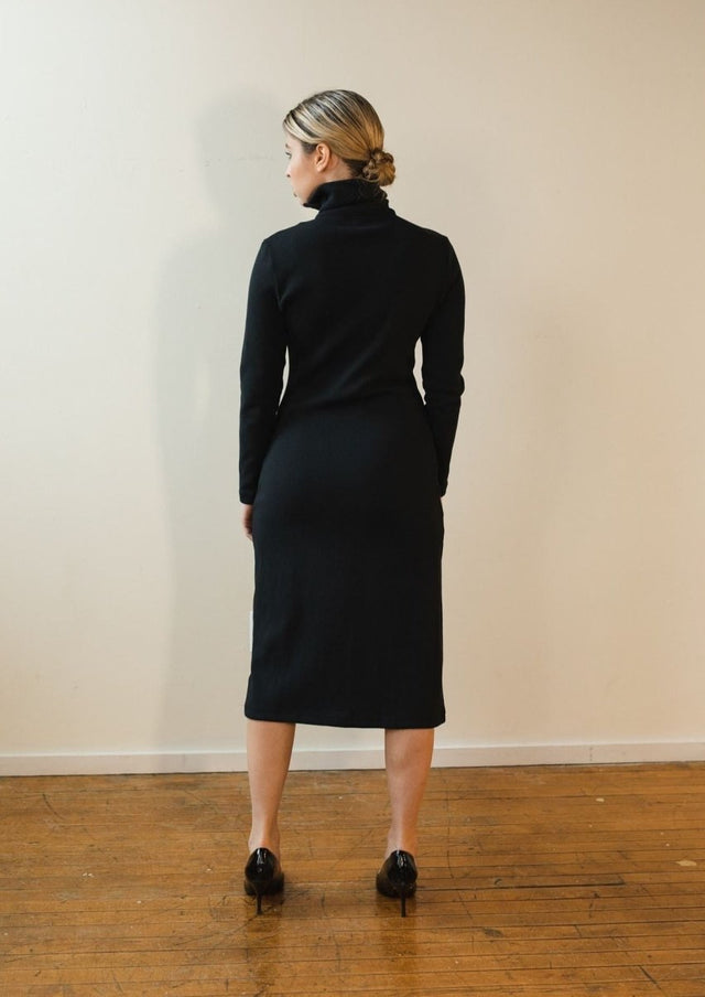 Rachel Cardigan Dress in Black - Veneka-Sustainable-Ethical-Dresses-Sonderlier Drop Ship