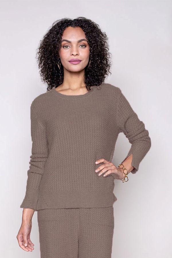 Raqueado Sweater in Brown - Veneka-Sustainable-Ethical-Tops-Indigenous Drop Ship