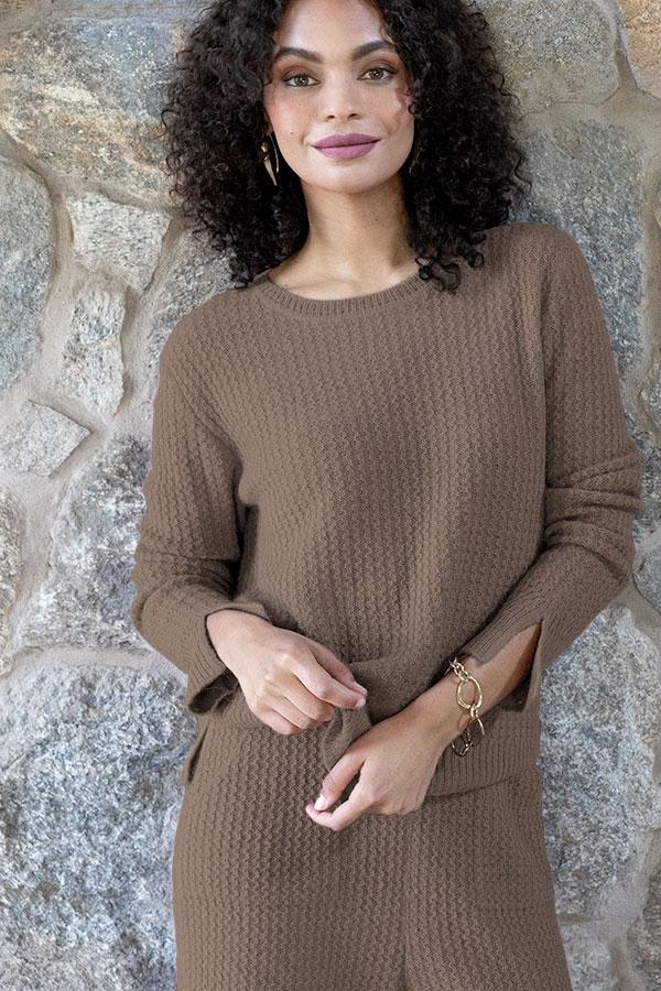 Raqueado Sweater in Brown - Veneka-Sustainable-Ethical-Tops-Indigenous Drop Ship