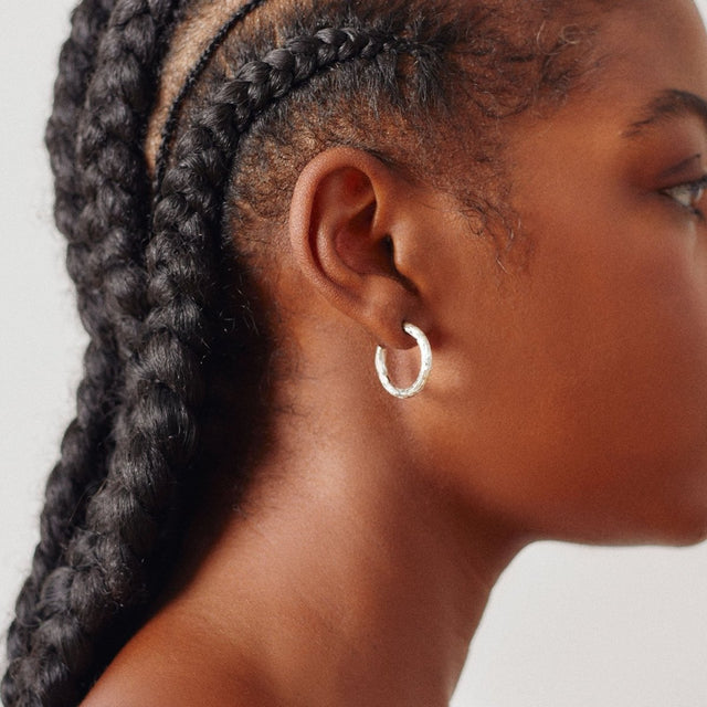 Recycled Hoops in Sterling Silver - Veneka-Sustainable-Ethical-Jewelry-Nunchi Drop Ship