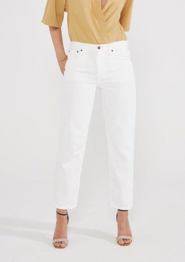 Rhea Mid Rise Crop - Vintage White - Veneka-Sustainable-Ethical-denim-Etica Denim Drop Ship