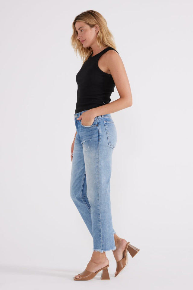 Rhea Midrise Straight Crop - Still Water - Veneka-Sustainable-Ethical-denim-Etica Denim Drop Ship