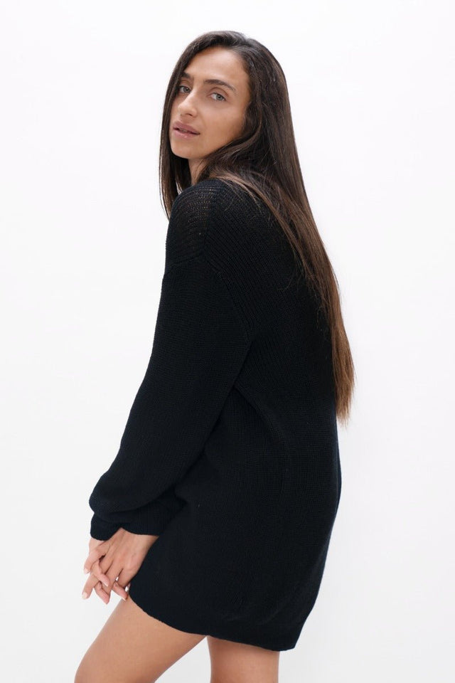 Salzburg SZG Cocoon Cardigan in Licorice - Veneka-Sustainable-Ethical-Jackets-1 People Drop Ship