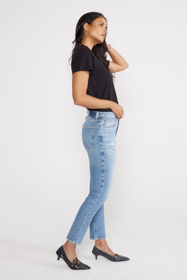 Scarlet Mid Rise Slim in Copper Creek - Veneka-Sustainable-Ethical-Bottoms-Etica Denim Drop Ship