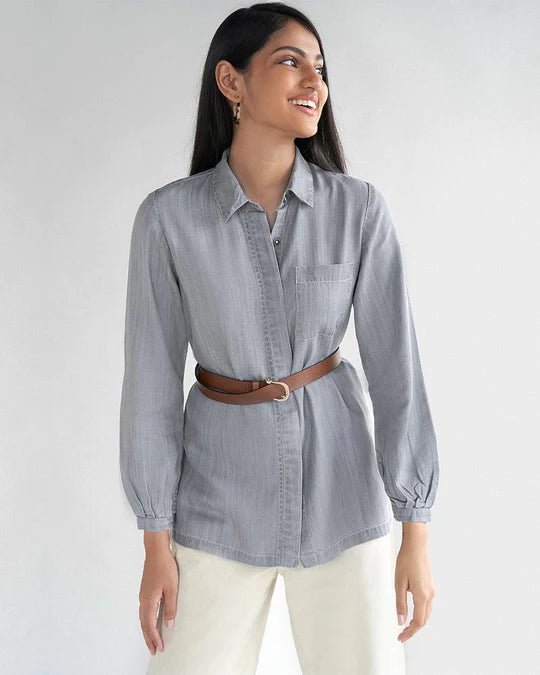 Shades Of Everyday Top in Stone Grey - Veneka-Sustainable-Ethical-Jackets-Reistor Drop Ship