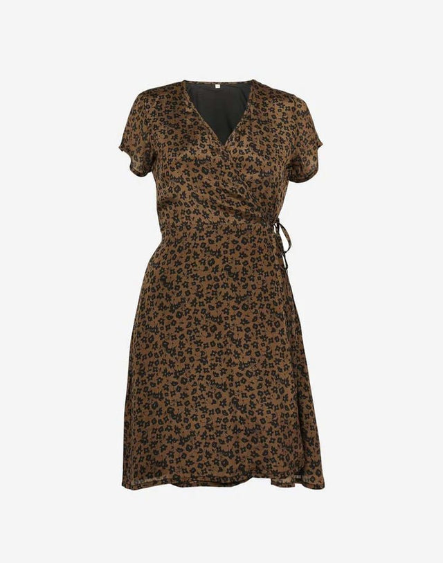 Short Wrap Dress in Spotted - Veneka-Sustainable-Ethical-Dresses-Reistor Drop Ship