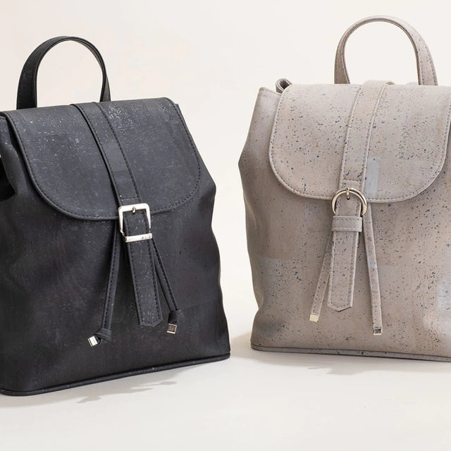 Signature Backpack in Grey - Veneka-Sustainable-Ethical-Bag-Tiradia Cork Drop Ship