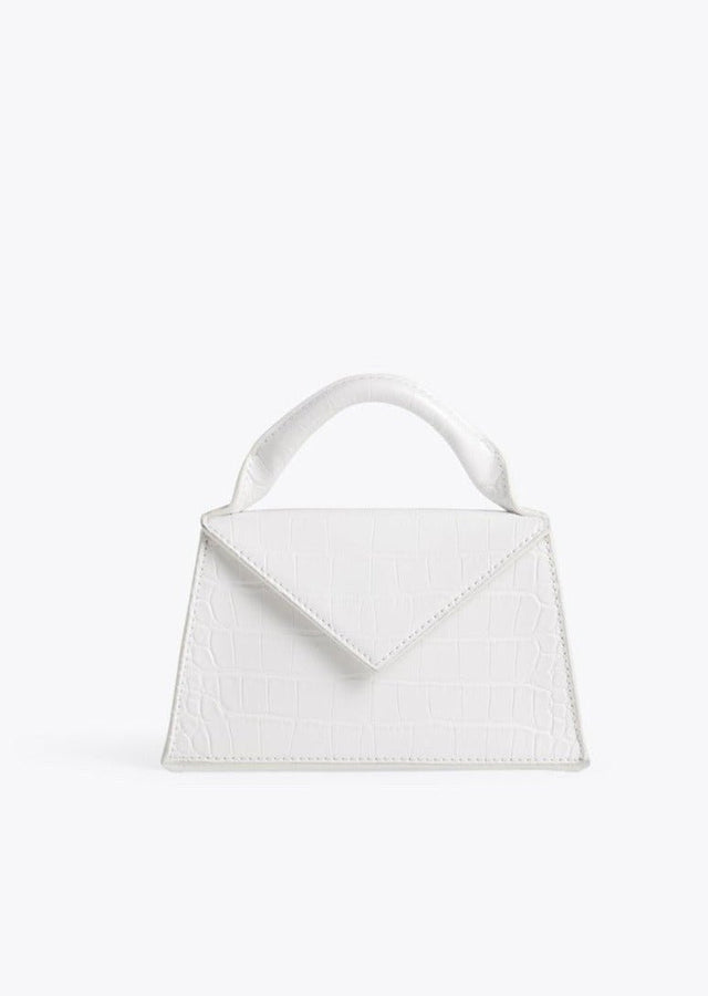 Stef Mini in White Croc - Veneka-Sustainable-Ethical-Bag-HEMINCUFF Drop Ship