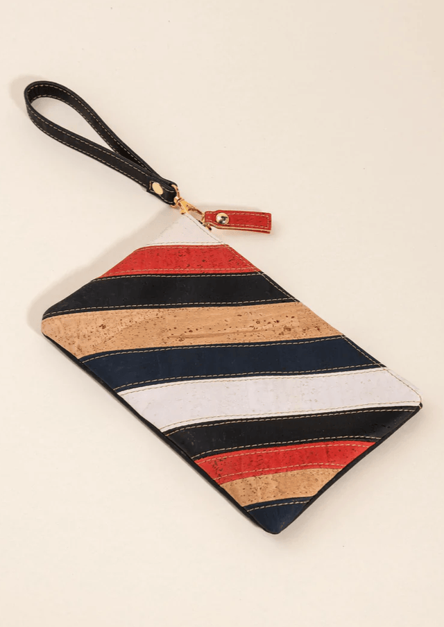 Step & Repeat Wristlet in Multicolor - Veneka-Sustainable-Ethical-Bag-Tiradia Cork Drop Ship