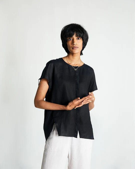 The Box Top in Black - Veneka-Sustainable-Ethical-Tops-Reistor Drop Ship