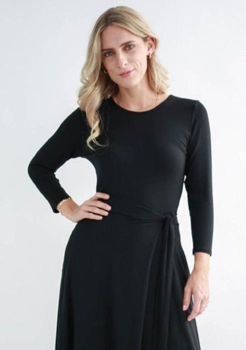 The Breakaway Wrap Top in Black - Final Sale - Veneka-Sustainable-Ethical-Tops-Encircled Drop Ship