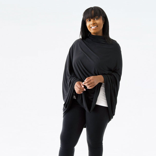 The Chrysalis Cardi - Maxi in Black - Veneka-Sustainable-Ethical-Jackets-Encircled Drop Ship