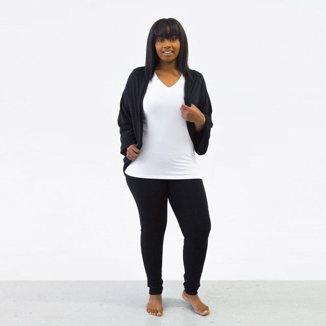 The Chrysalis Cardi - Maxi in Black - Veneka-Sustainable-Ethical-Jackets-Encircled Drop Ship