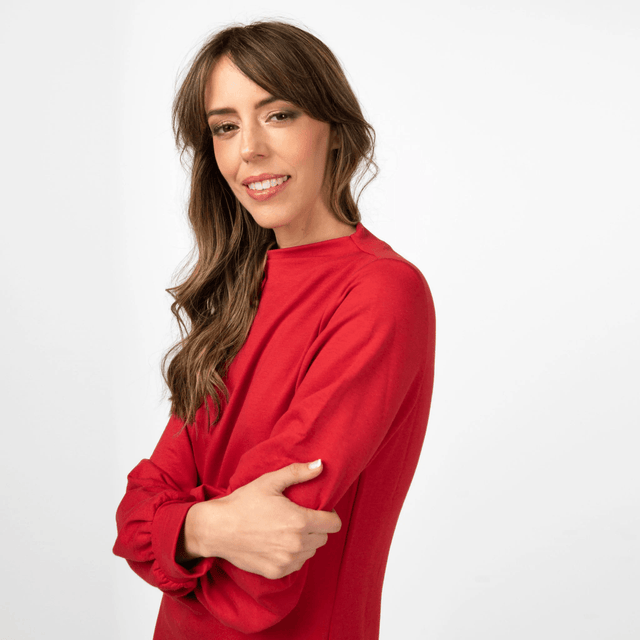 The Comfy Puff Sleeve Dress in Scarlet Red - Final Sale - Veneka-Sustainable-Ethical-Dresses-Encircled Drop Ship