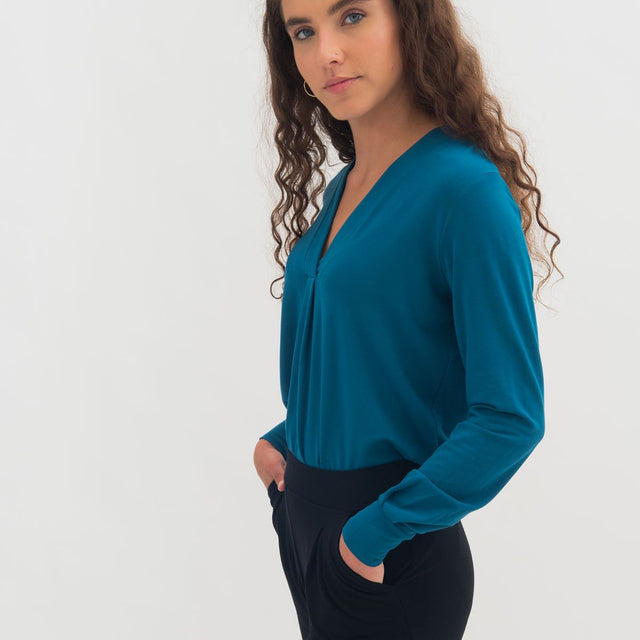The Dress Shirt in Sapphire Blue - Veneka-Sustainable-Ethical-Tops-Encircled Drop Ship