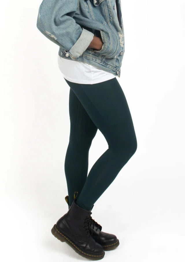 The Dressy Leggings in Alpine Green - Final Sale - Veneka-Sustainable-Ethical-Bottoms-Encircled Drop Ship