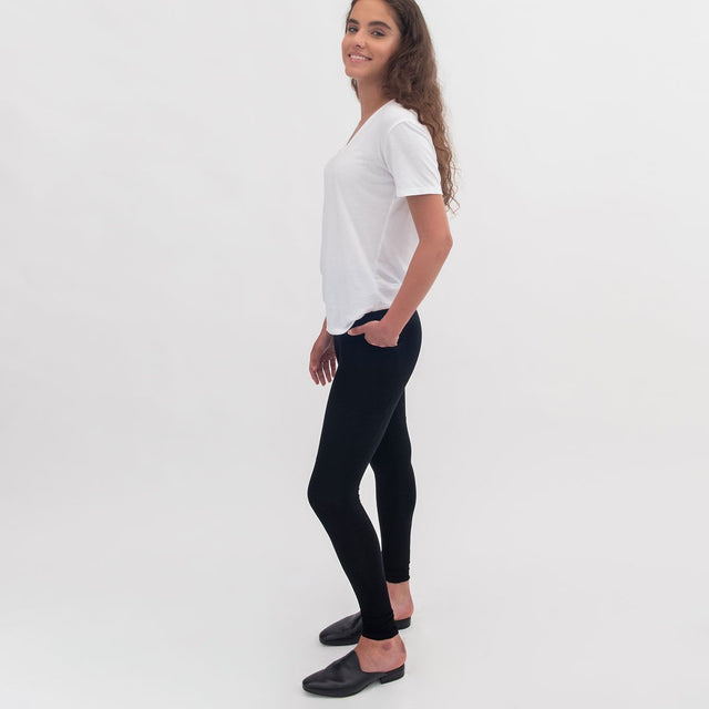 The Dressy Leggings in Black - Veneka-Sustainable-Ethical-Bottoms-Encircled Drop Ship