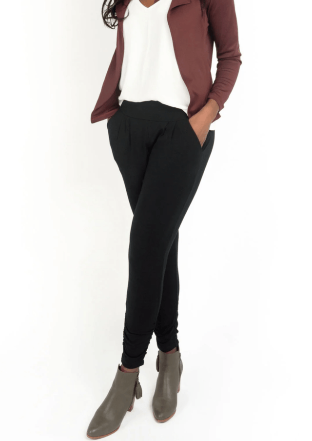 The Dressy Sweatpant in Black Petite - Veneka-Sustainable-Ethical-Bottoms-Encircled Drop Ship