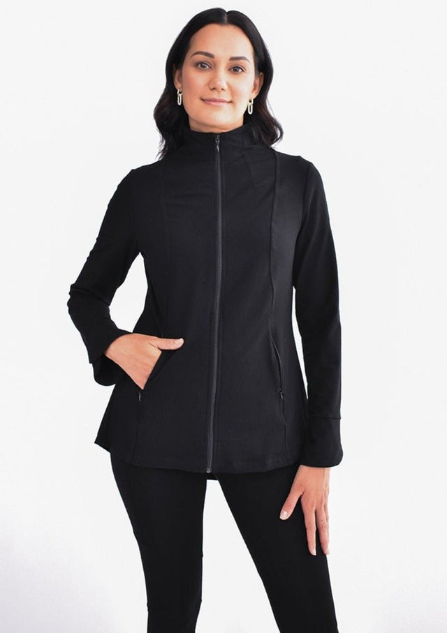 The Dressy Track Jacket in Black - Final Sale - Veneka-Sustainable-Ethical-Jackets-Encircled Drop Ship