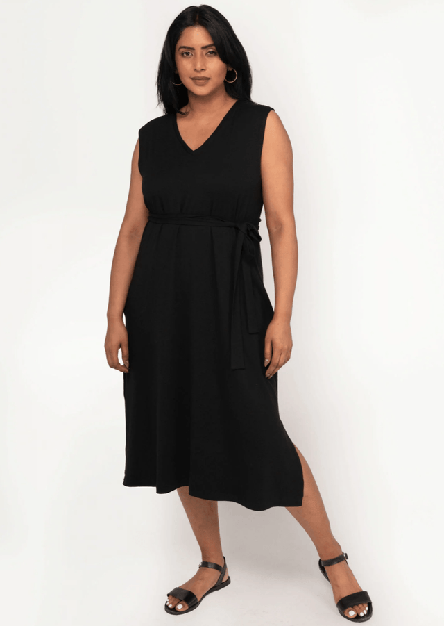 The Everyday Sleeveless Dress in Black - Final Sale - Veneka-Sustainable-Ethical-Dresses-Encircled Drop Ship