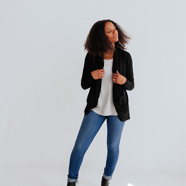 The Everyday Twist Top in Black Modal - Veneka-Sustainable-Ethical-Tops-Encircled Drop Ship