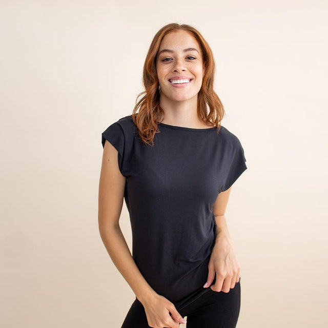 The Evolve Top in Black Modal - Veneka-Sustainable-Ethical-Tops-Encircled Drop Ship
