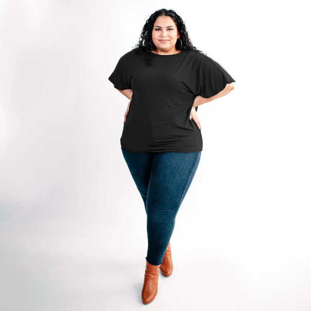 The Evolve Top in Black Tencel - Veneka-Sustainable-Ethical-Tops-Encircled Drop Ship