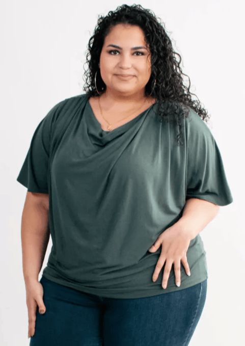 The Evolve Top in Forest Green Modal - Veneka-Sustainable-Ethical-Tops-Encircled Drop Ship