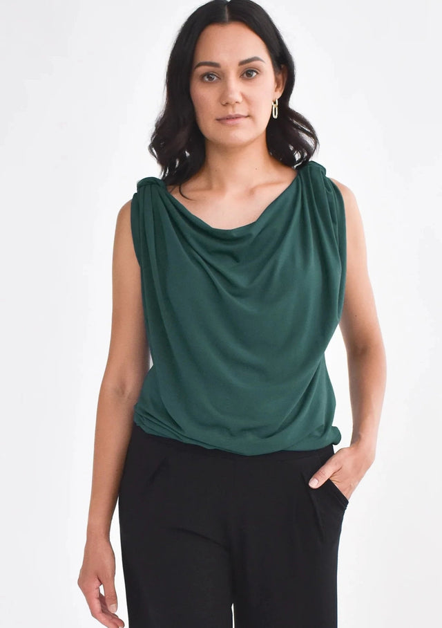 The Evolve Top in Forest Green Modal - Veneka-Sustainable-Ethical-Tops-Encircled Drop Ship