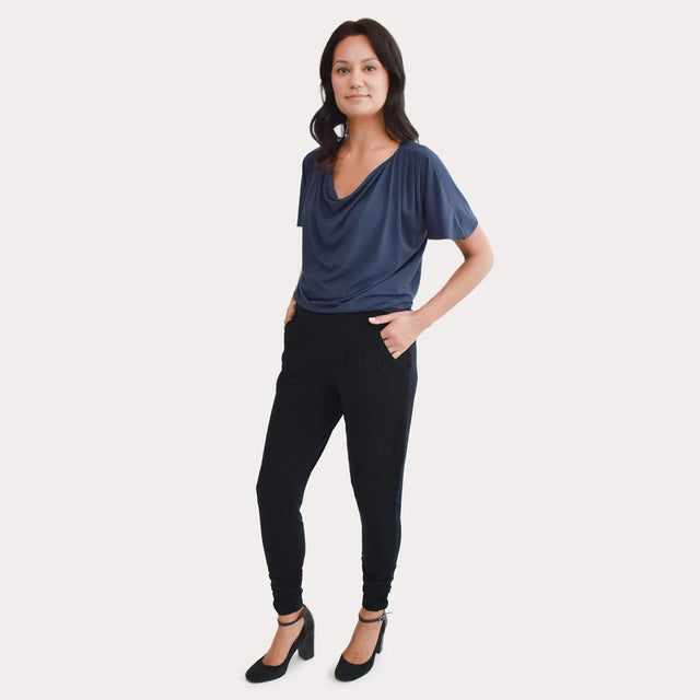 The Evolve Top in Navy Blue Modal - Veneka-Sustainable-Ethical-Tops-Encircled Drop Ship