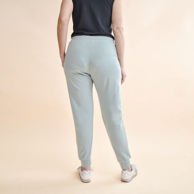 The Fair Cloud Terry Jogger in Mist Green - Final Sale - Veneka-Sustainable-Ethical-Bottoms-Encircled Drop Ship