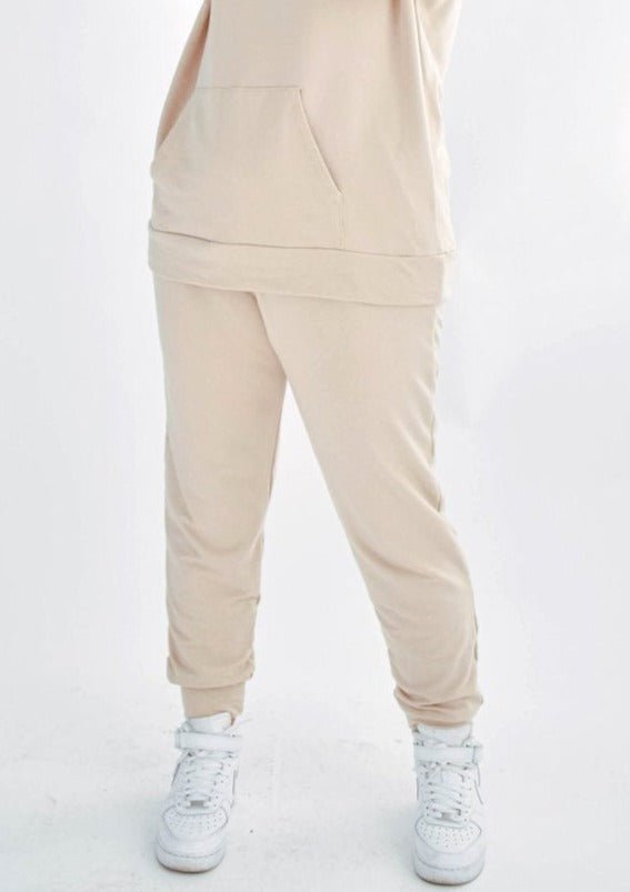 The Fair Cloud Terry Jogger in Sand - Final Sale - Veneka-Sustainable-Ethical-Bottoms-Encircled Drop Ship