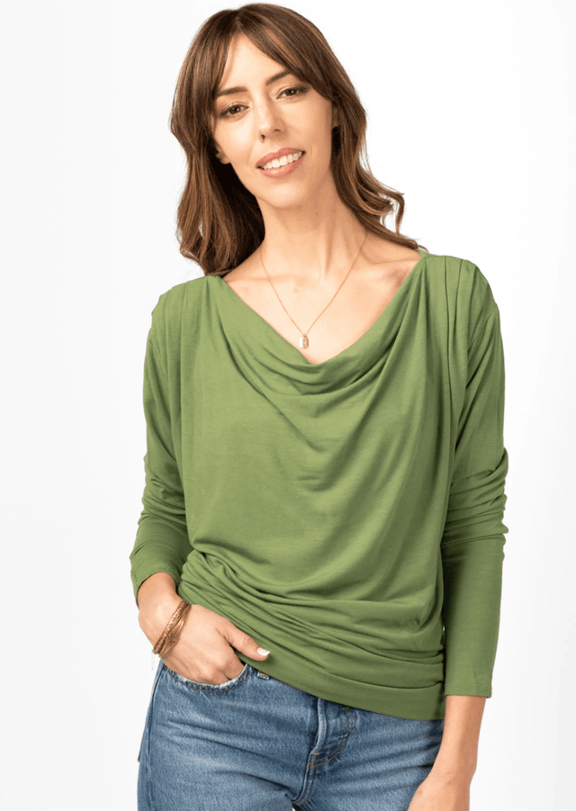 The Revolve Dress / Top in Grass Green - Final Sale - Veneka-Sustainable-Ethical-Dresses-Encircled Drop Ship