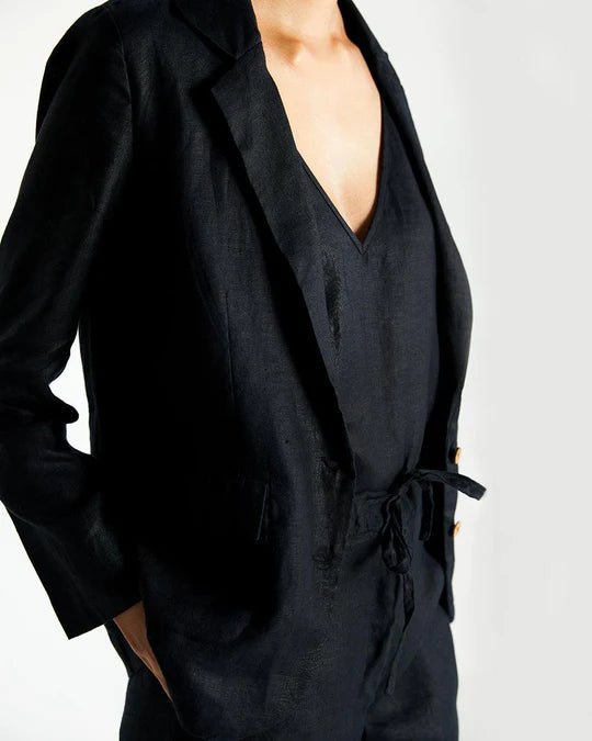 The She's Everything Blazer in Black - Veneka-Sustainable-Ethical-Jackets-Reistor Drop Ship